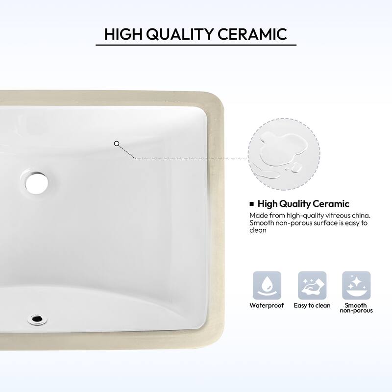 Malaga Composite Stone Vanity Top with White Rectangular Sink