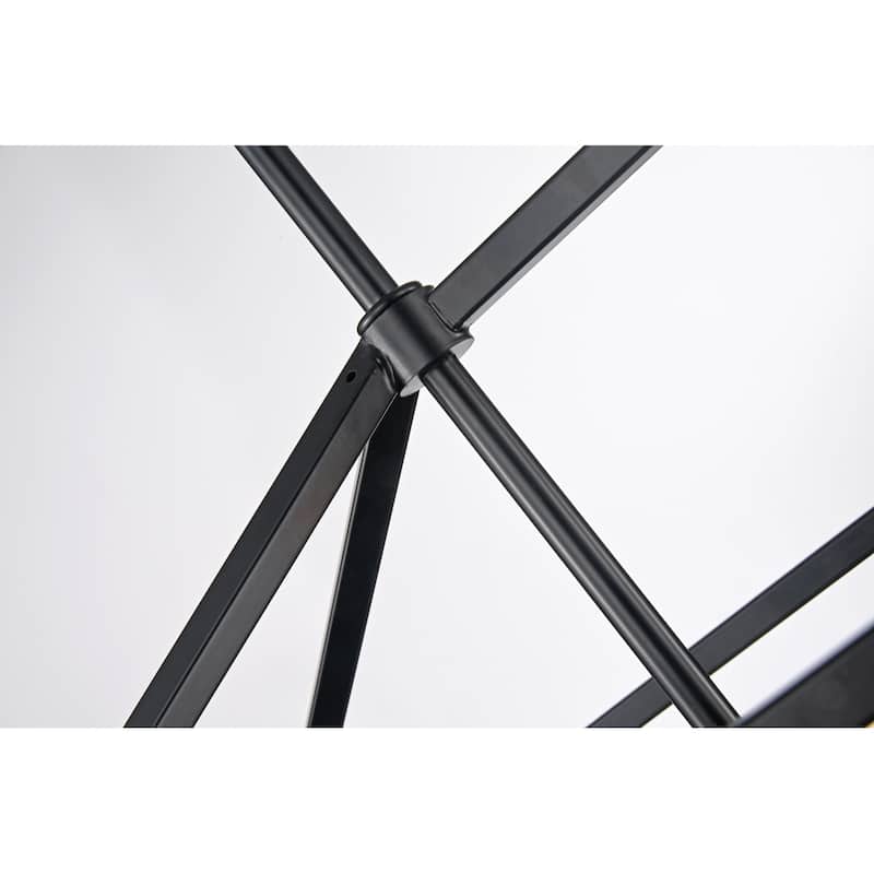 5-Light Matte Black Linear Lantern Cage Farmhouse Chandelier
