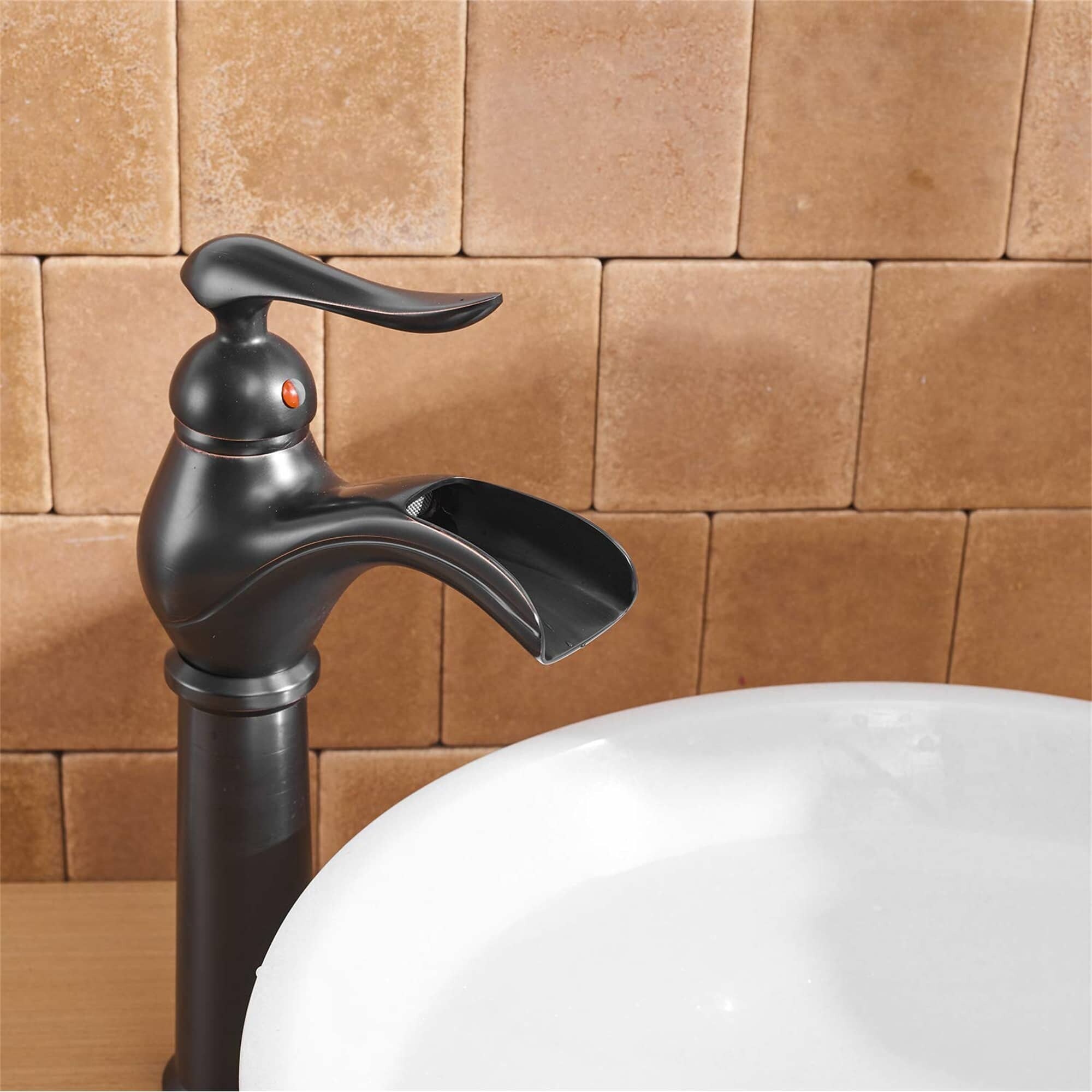 11" LED Bathroom Vessel Faucet Oil Rubbed Bronze Water Flow One Handle/Hole Taps 
