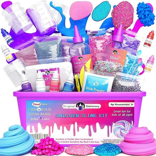 slide 2 of 7, Original Stationery Unicorn Slime Kit, DIY Slime for Girls 10-12, Glow in The Dark & Unicorn Slimes, Fun Family Activity