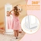 preview thumbnail 20 of 18, Gymax Swivel Kids Jewelry Cabinet w/ Lights Full-Length Mirror &