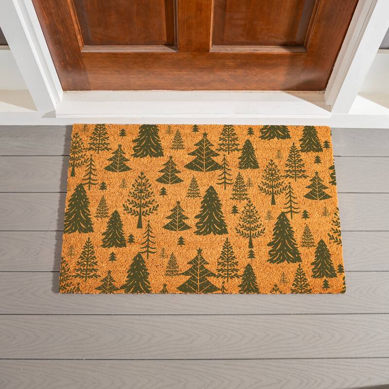 Shades of Green Coir Door Mat - 36" x 24"