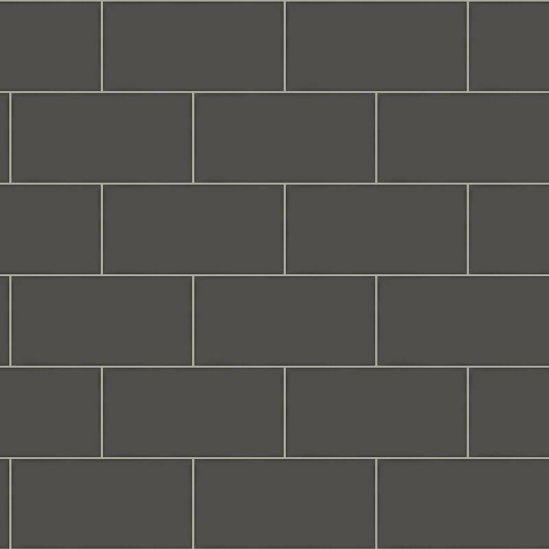 Chesapeake Freedom Black Subway Tile Wallpaper - 20.5in x 396in x 0.025in