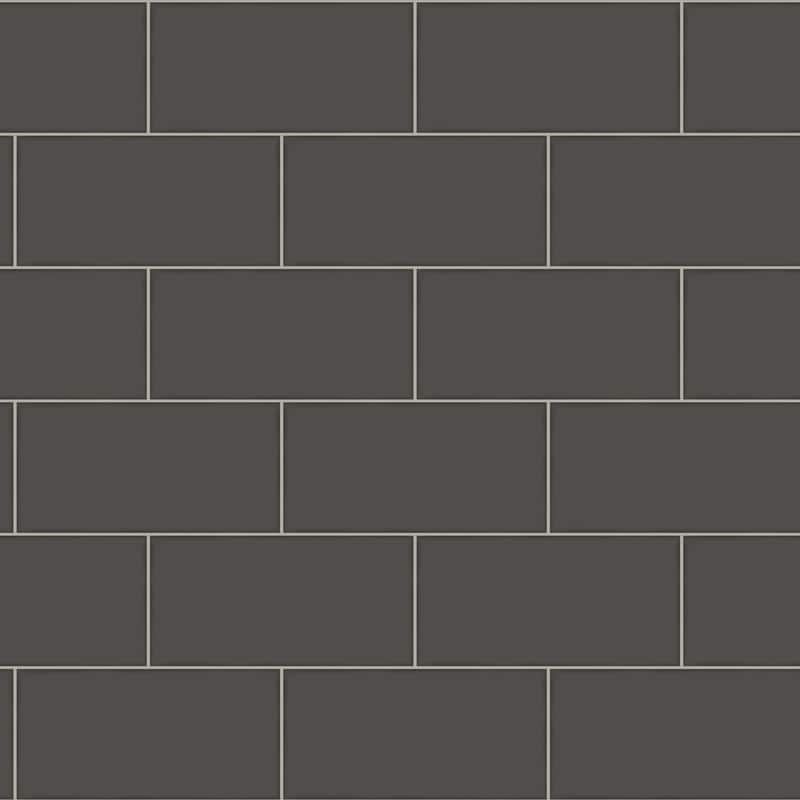 Chesapeake Freedom Black Subway Tile Wallpaper - 20.5in x 396in x 0.025in