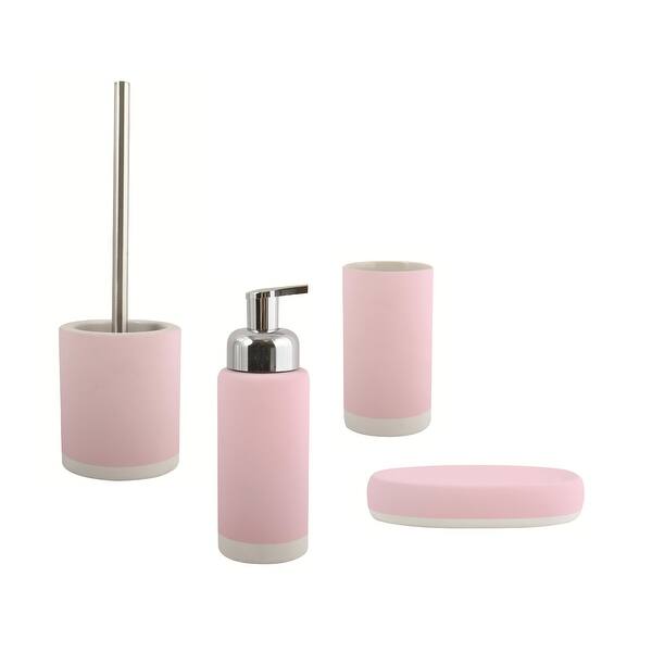 Shop 4 Piece Bathroom Accessories Set Msv France Cagliari Pastel