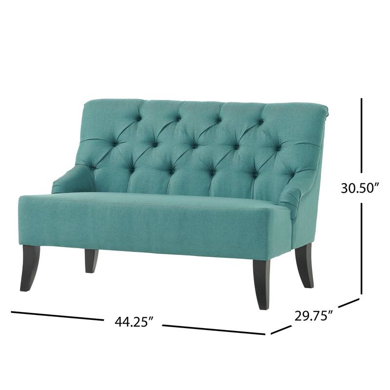 Nicole Polyester Blend Fabric Settee by Christopher Knight Home - 29.25"L x 43.75"W x 30.50"H