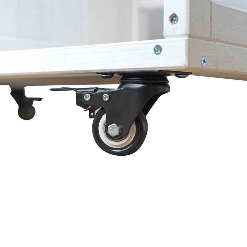 Fir Wood Outdoor Kitchen Prep Station Cart with Stainless Steel Top & Towel Rack