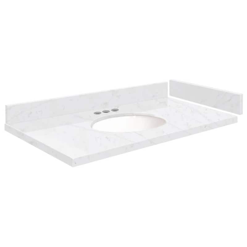 Transolid VT36.75x22-1OU-4 Silestone 36" Quartz Vanity Top with