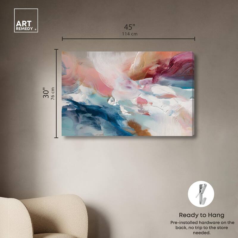 Rosy and Ocean Hues I Canvas by Art Remedy, Gallery Wrapped