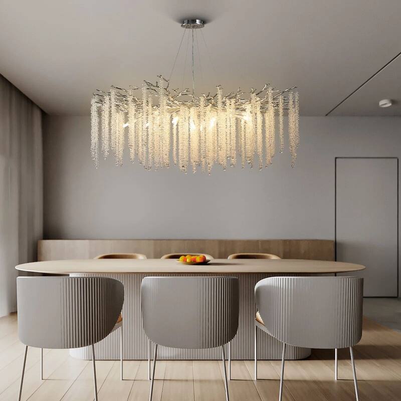 KAYLA 18-Light Crystal Chandelier, Luxury Round Tree Branches Chandelier