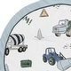 preview thumbnail 3 of 2, Construction Truck Collection Boy Baby Tummy Time Playmat - Grey Yellow Black Blue and Green Transportation