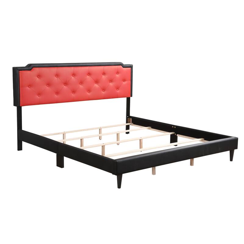 Carson Carrington Valsnas Adjustable Tufted Faux Leather Panel Bed