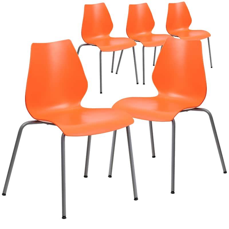 5 Pack HERCULES Series 770 lb. Capacity Stack Chair with Lumbar Support