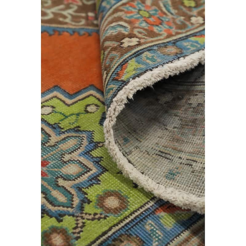 Hand Knotted Oriental 100% Wool Carpet Traditional Medallion Oranges & Rust Tabriz Area Rug - 6' 1'' X 4' 9''