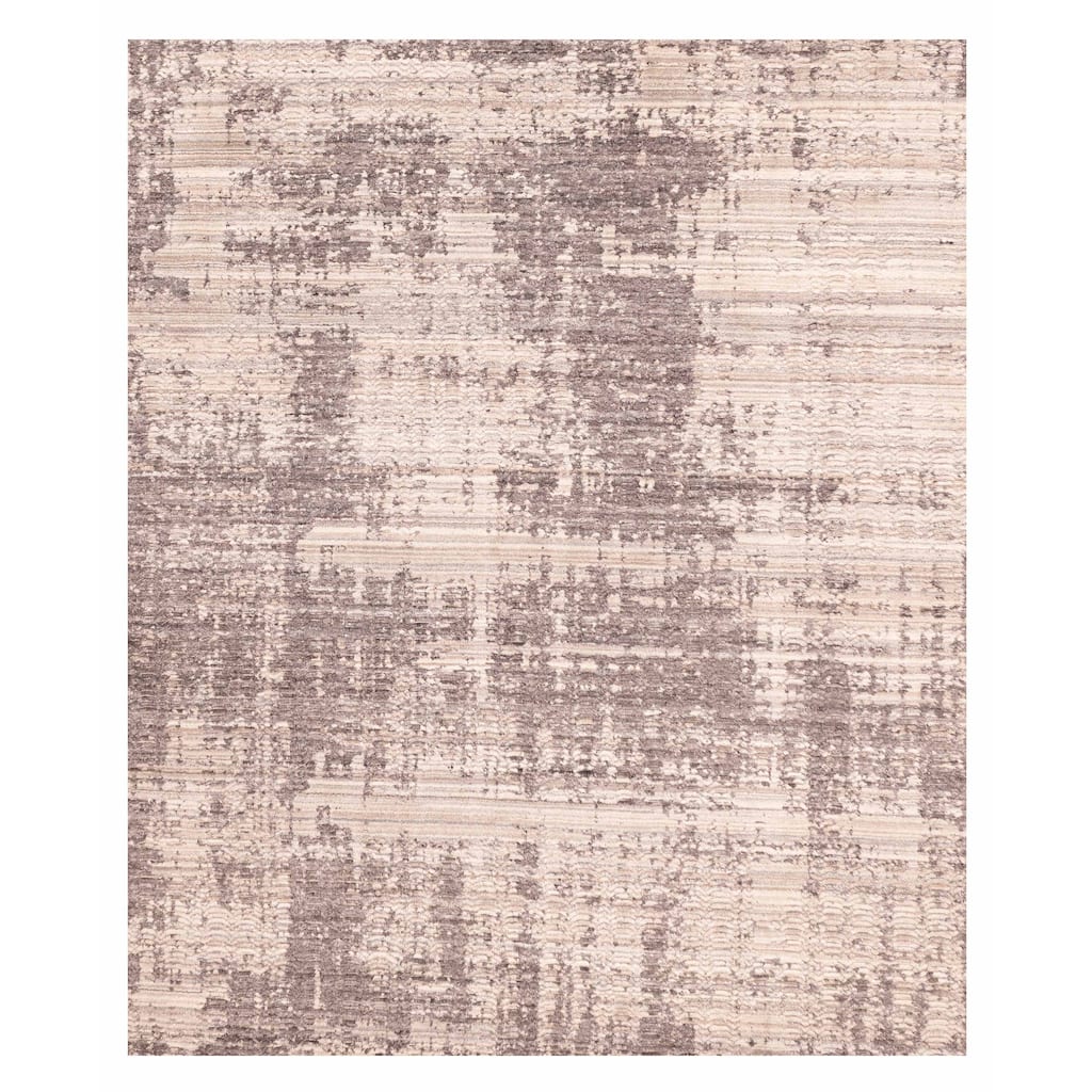 ECARPETGALLERY Hand Loomed Elysian Grey Wool Rug - 8'1 x 9'11