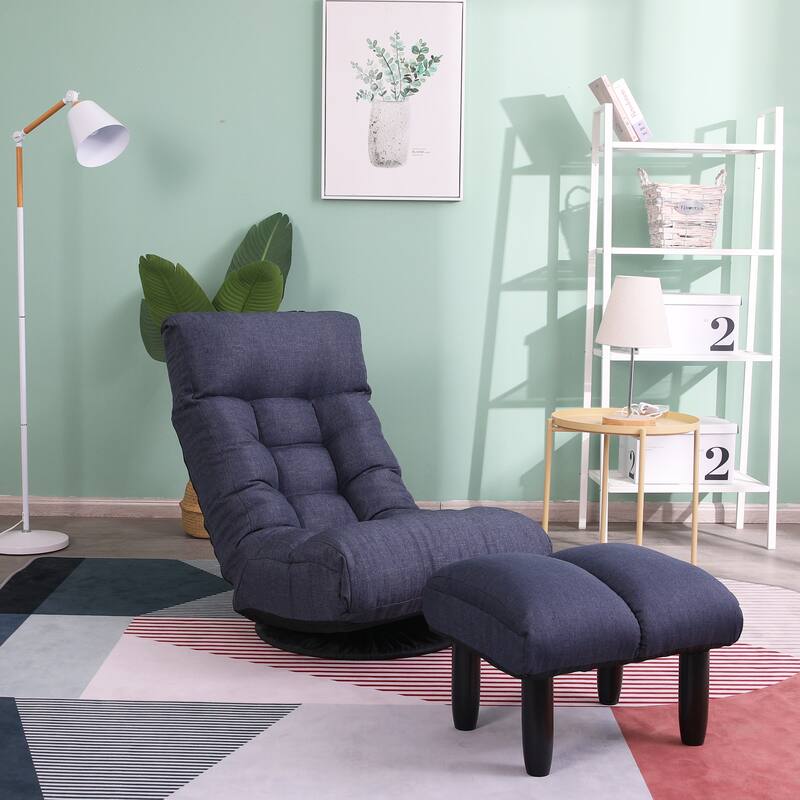Adjustable Reclining Floor Sofa Chair with Built-in Spring Seat
