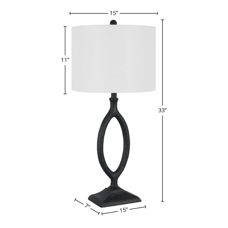 Polyresin Table Lamp - Black Cast Iron, 33" (Set of 2)