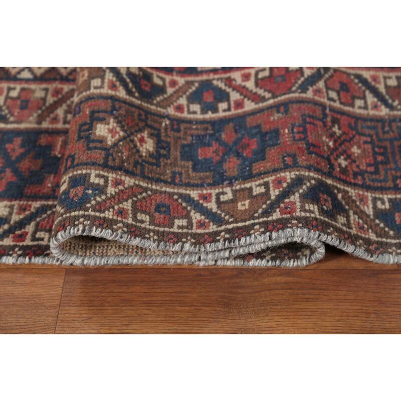 Geometric Sirjan Persian Vintage Area Rug Handmade Wool Carpet - 6'7"x 9'7"