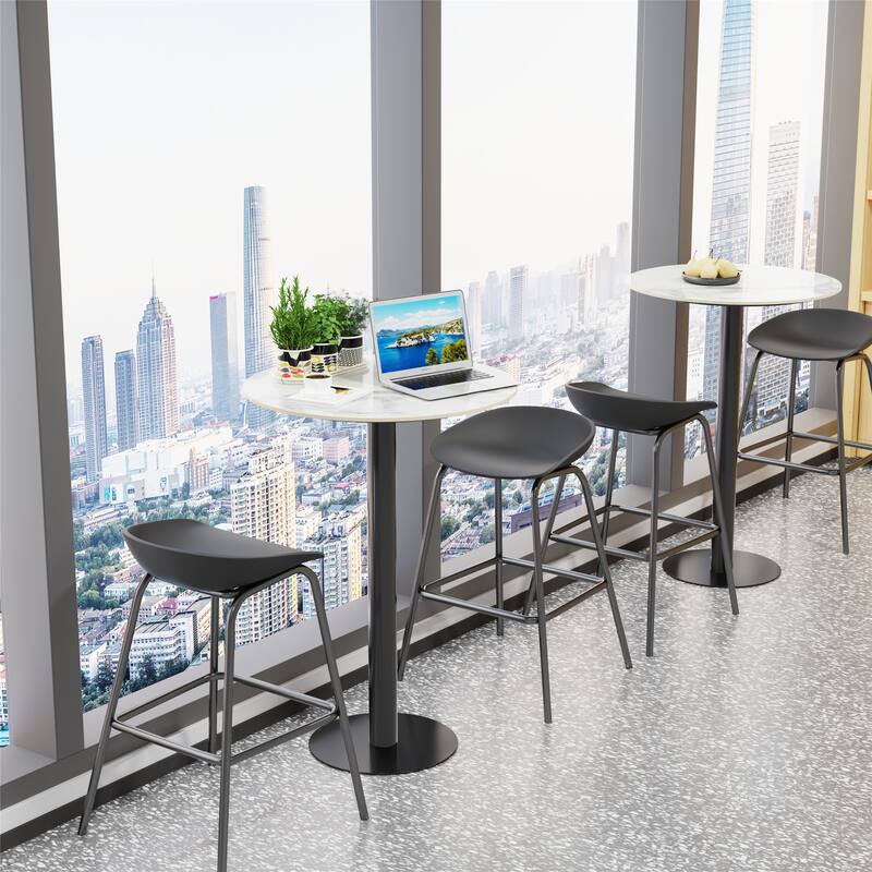 Tall Round Bar Height Bistro Pub Table for Business, Commercial Cafe