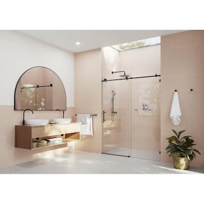 Glass Warehouse 56 in. - 60 in. x 78 in. Frameless Sliding Shower Door