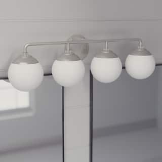 Hunter Hepburn 4-Light Bathroom Vanity Wall Light - Damp Rated - Vintage, Mid-Century