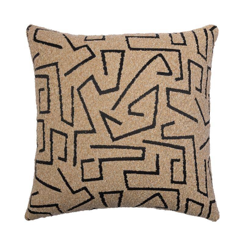 Austin Horn Classics Contempo Decorative Pillow – 22"x22", Boucle Jacquard Fabric, Reversible - Ochre - Feather Down