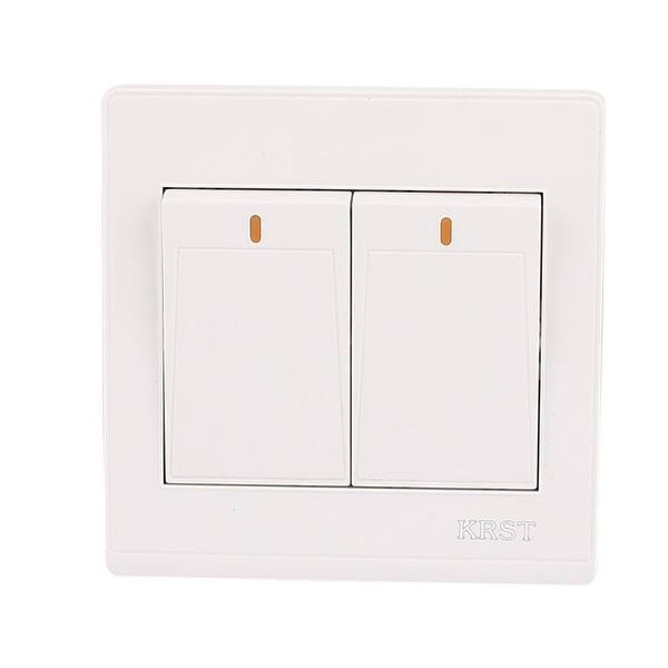 On/Off Press Button 2 Gang 1 Way Wall Switch Home Light Lamp Control ...