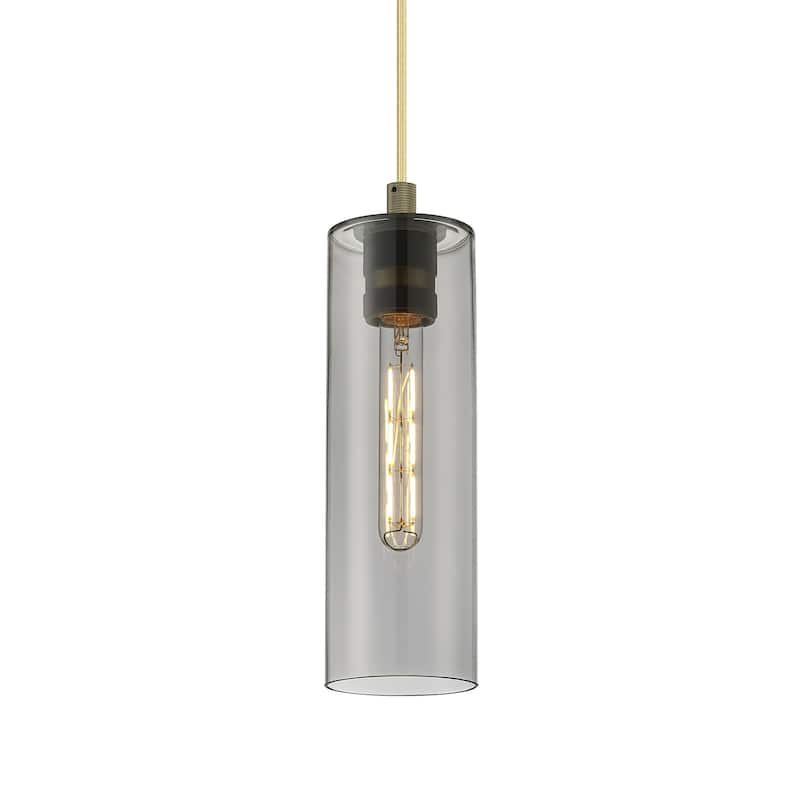 Innovations Lighting 434-1P-13-4 Crown Point Pendant Crown Point 4" - Brushed Brass / Plated Smoke