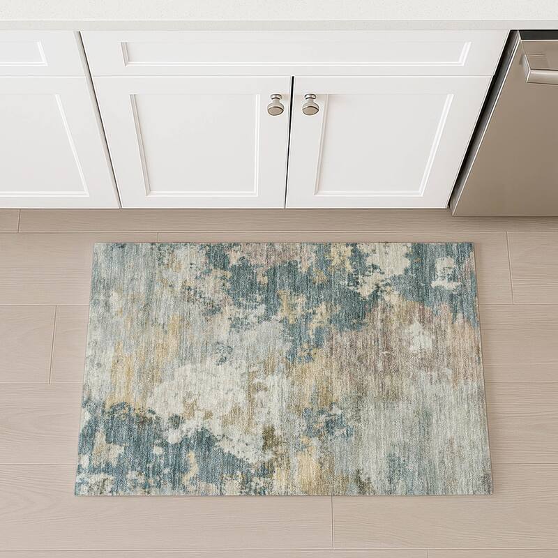 Machine Washable Indoor/ Outdoor Modern Contemporary Chantille Rug