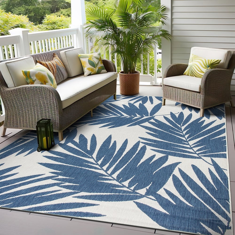 World Rug Gallery Floral Nature Inspired Indoor/Outdoor Area Rug
