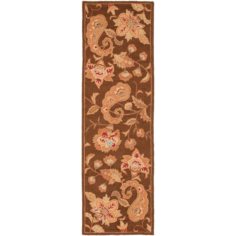 SAFAVIEH Handmade Berkeley Paisley Delila Botanical Wool Rug - 7'9" x 9'9" - Brown - Rectangle