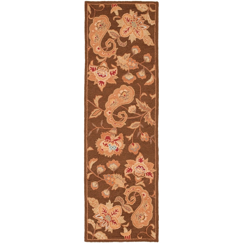 SAFAVIEH Handmade Berkeley Sook Delila Botanical Wool Rug - 7'9" x 9'9" - Brown