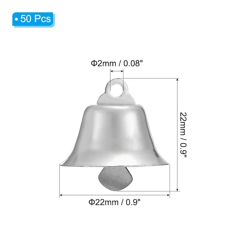 50Pcs Jingle Bells 0.9" Metal Hanging Bells