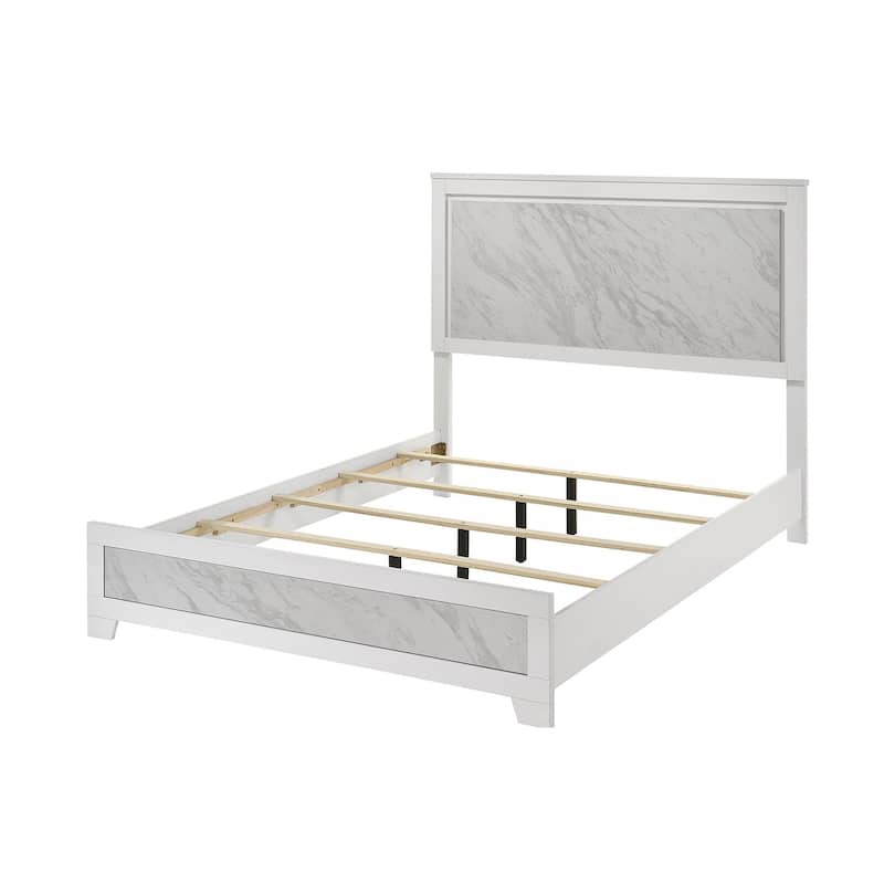 Contemporary White Finish 1PC Bed