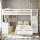 preview thumbnail 1 of 34, Storage-Savvy Design Full over Twin Bunk Bed with Desk, Drawers and Shelves White