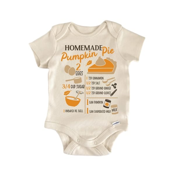 slide 2 of 6, Homemade Pumpkin Pie Recipe Fall Baking - Baby Boy Girl Clothes Bodysuit Funny Cute Blue - 0-3M