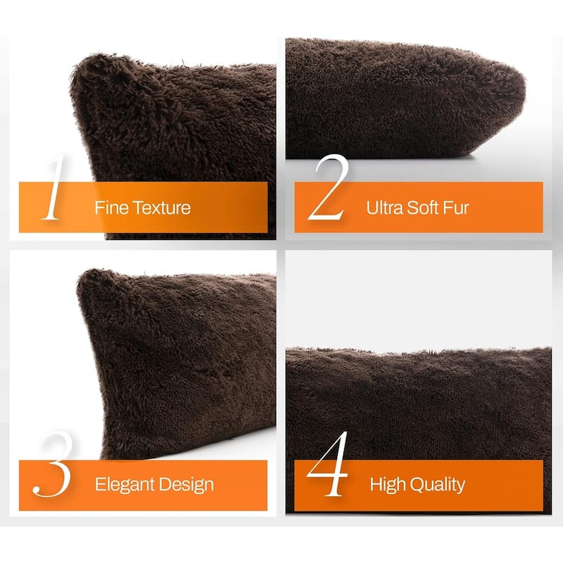 Cheer Collection 20" x 54" Long Hair Shaggy Body Pillow