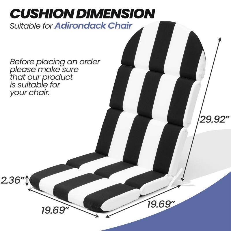 Patio Outdoor Adirondack Chair Cushion with Ties