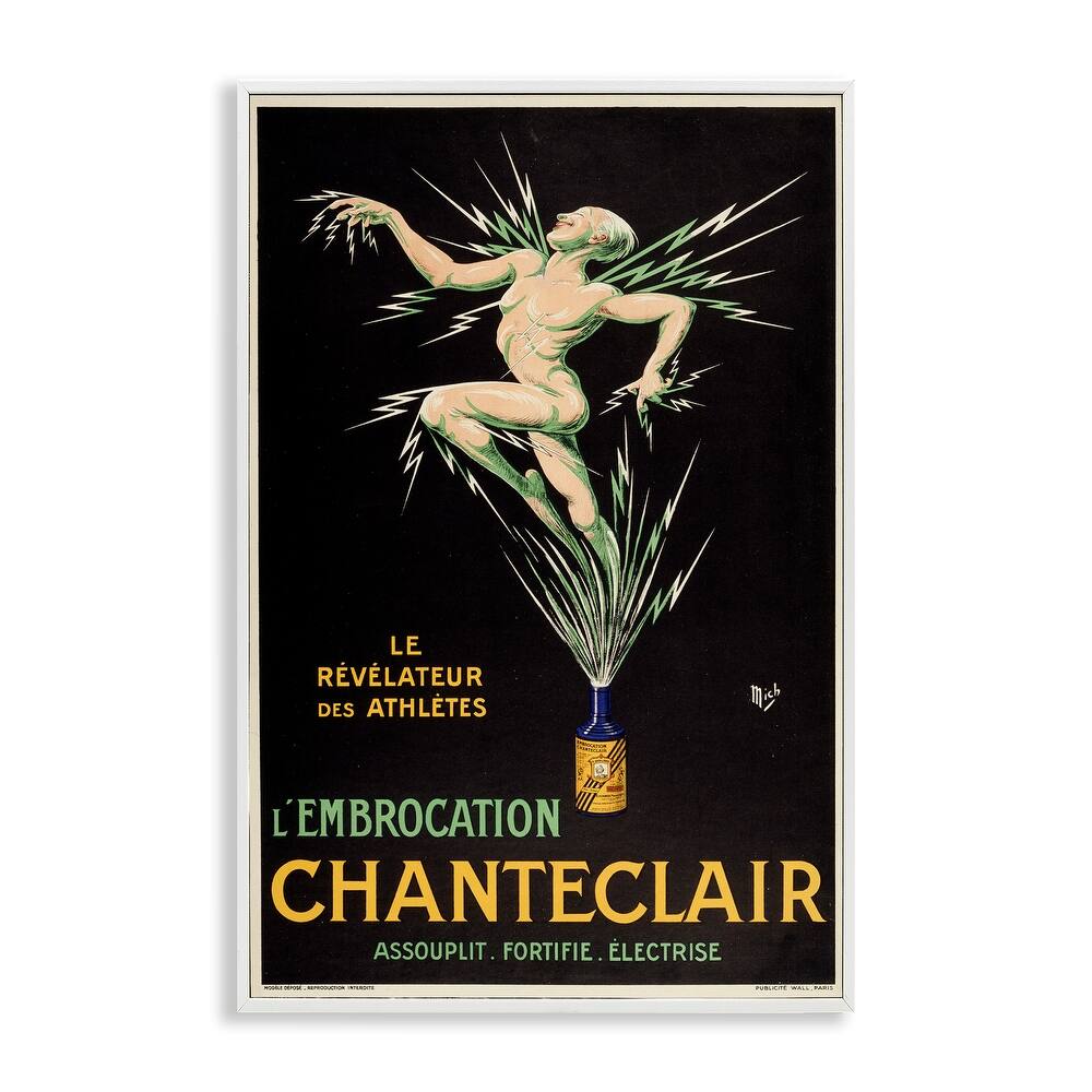 Stupell Vintage Chanteclair Wine Framed Giclee Art Design By Marcus Jules