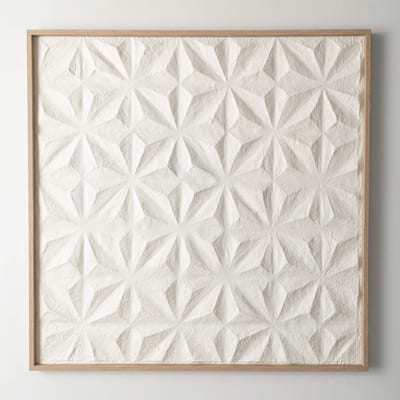 Sullivans 31.5" Embossed Geometric Wall Decor, White