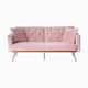 Velvet nail head sofa bed with throw pillow and midfoot - Bed Bath ...