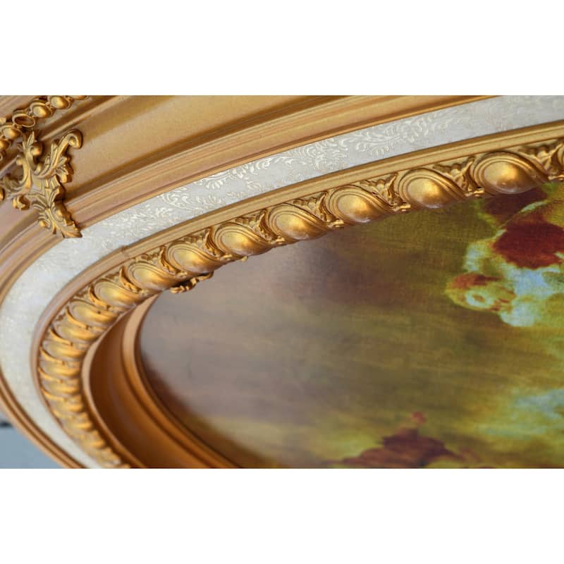 Classical Large Oval Chandelier Ceiling Medallion 79 inches - Multi