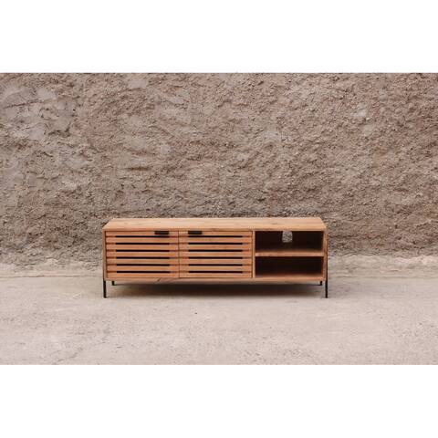 SuperBrite Solid Wood TV Cabinet with drawers,horizontal louvers style - 13.75'' x 19.25'' x 49.25''