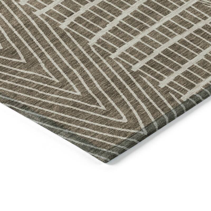 Machine Washable Indoor/ Outdoor Geo Patchwork Chantille Rug