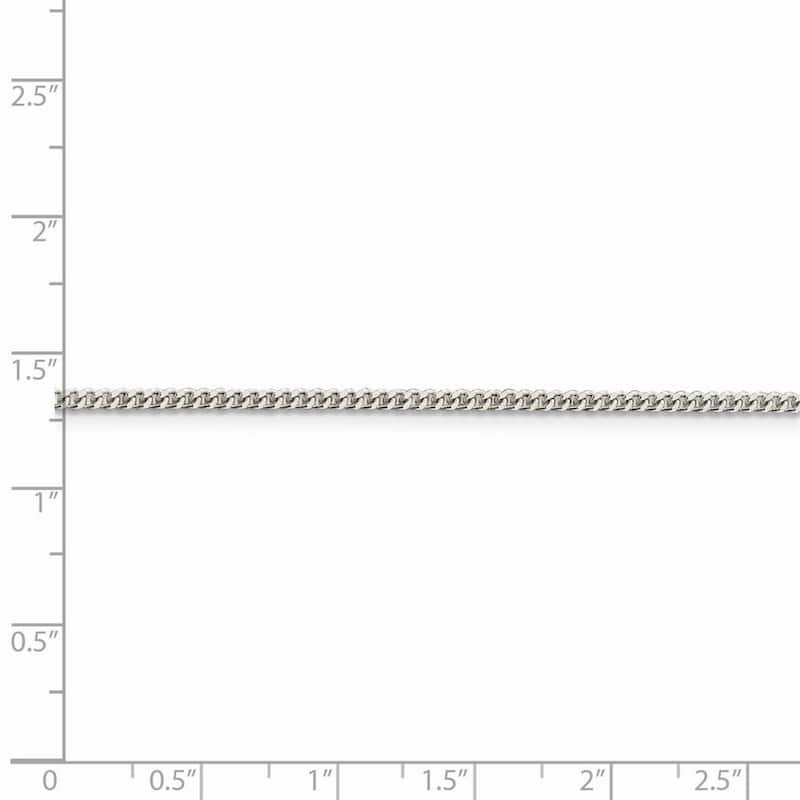 Curata 925 Sterling Silver 2mm Curb Chain Necklace Options: 20 22 24 26 28 30 36