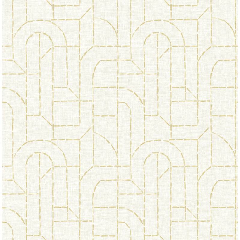 A-Street Prints Integrity Yellow Arched Outlines Wallpaper