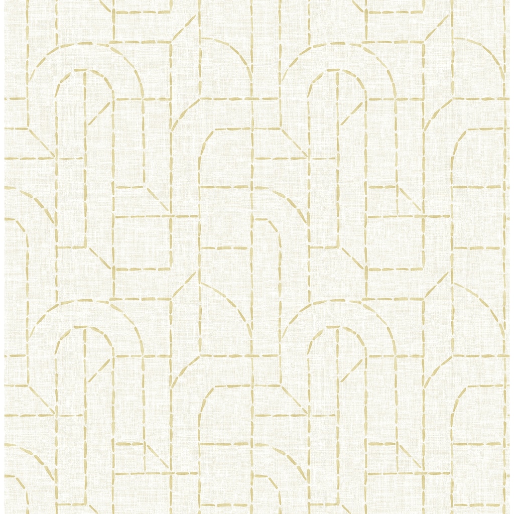 A-Street Prints Integrity Yellow Arched Outlines Wallpaper