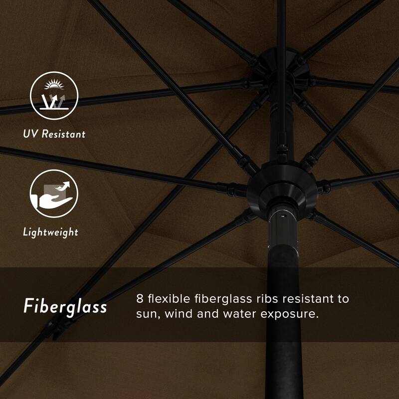 California Umbrella 11' Rd. Alum/Fiberglass Rib Patio Umb,Crank Lift/Collar Tilt, Dbl Wind Vent, Black Finish, Sunbrella Fabric