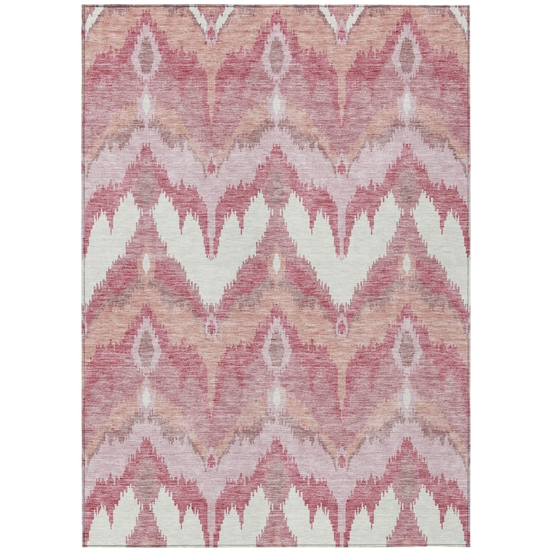 Machine Washable Indoor/ Outdoor Chantille Boho Ikat Rug