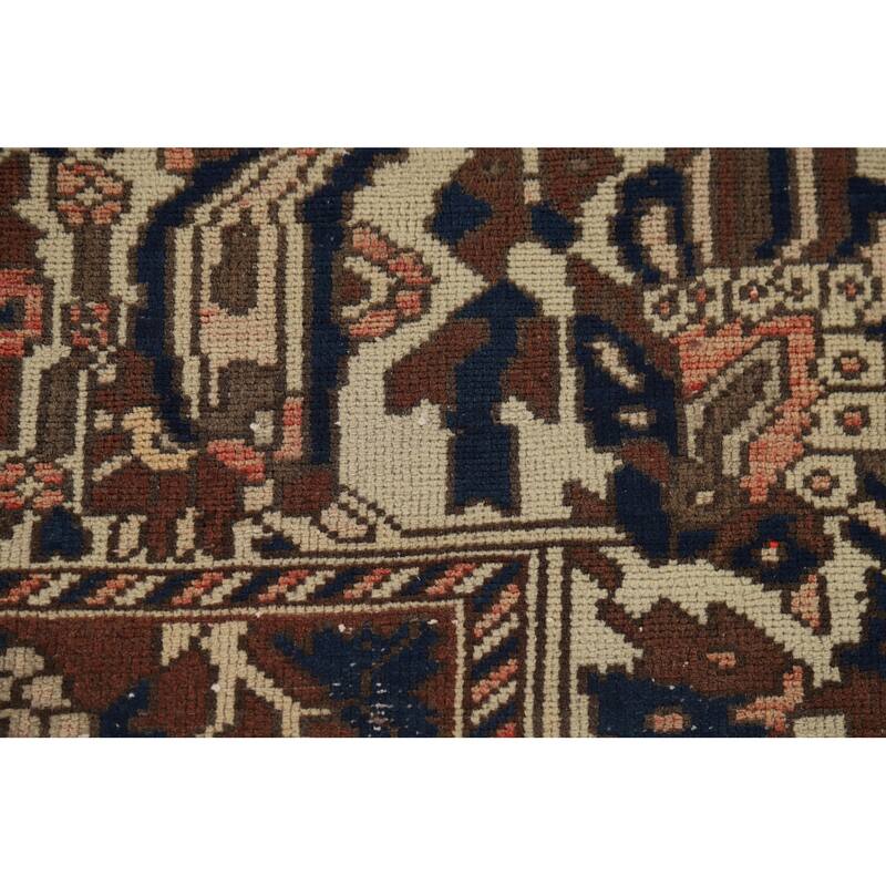Garden Design Bakhtiari Vintage Persian Rug Handmade Wool Carpet - 6'8" x 10'2"